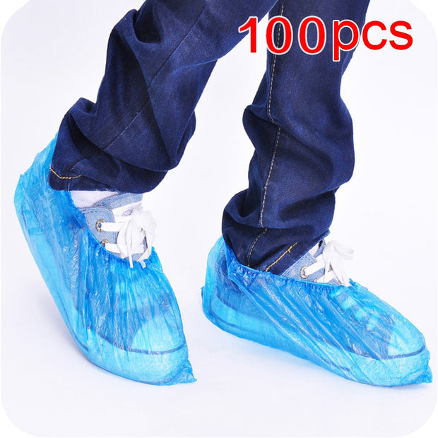 100pcs Disposable Boot & Shoe Covers Water-Resistant Protective Non-Slip Recyclable - FloorCleaningSolution