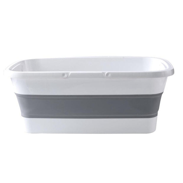 Portable Foldable  Bucket Collapsible Portable Wash Basin Dishpan with Handle for Camping Fishing Floor Cleaning Flat Big Capacity - FloorCleaningSolution