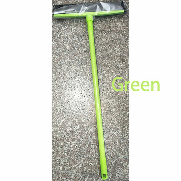 Long Push Broom Rubber Bristles Sweeper Squeegee Scratch Free Bristle Broom for Pet Cat Dog Hair Carpet Hardwood Windows Clean - FloorCleaningSolution