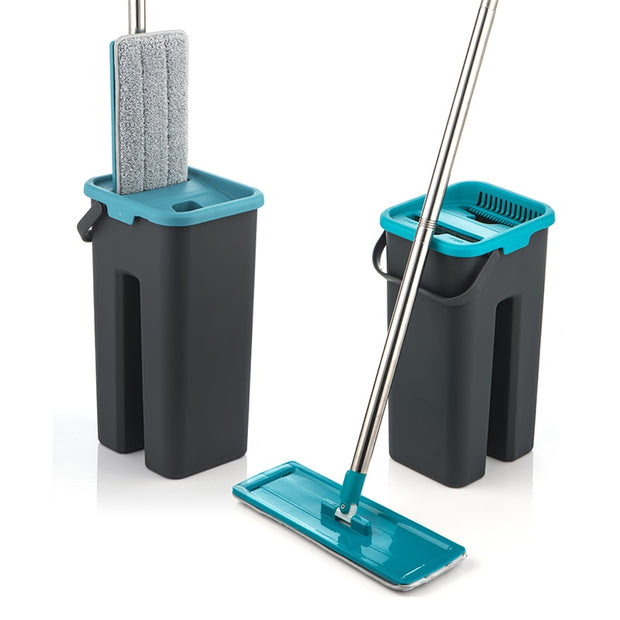 Flat Squeeze Mop and Bucket Set - FloorCleaningSolution