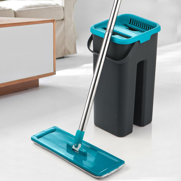 Flat Squeeze Mop and Bucket Set - FloorCleaningSolution