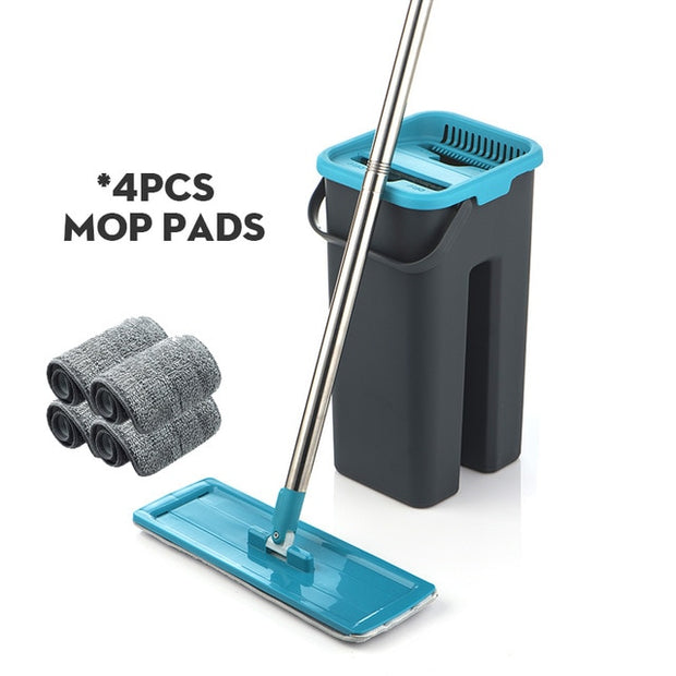 Flat Squeeze Mop and Bucket Set - FloorCleaningSolution