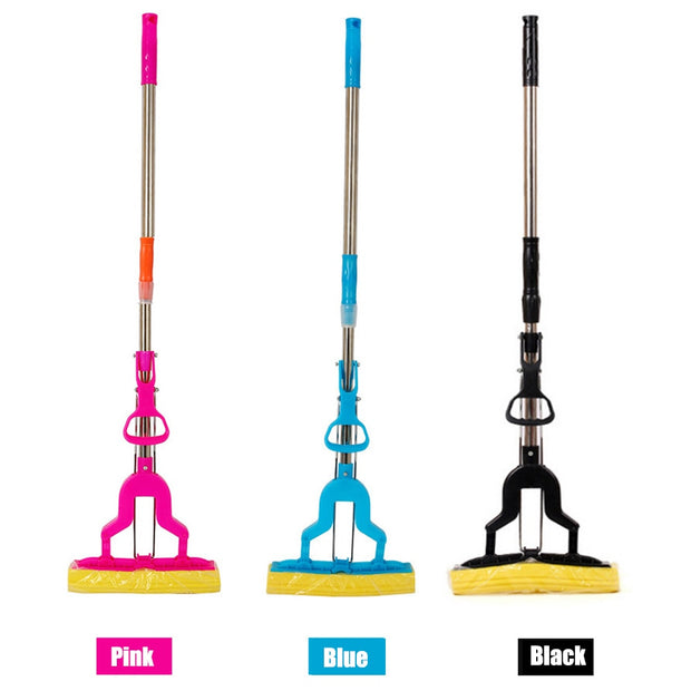 Sponge Mop With Stainless Steel Telescopic Pole - FloorCleaningSolution