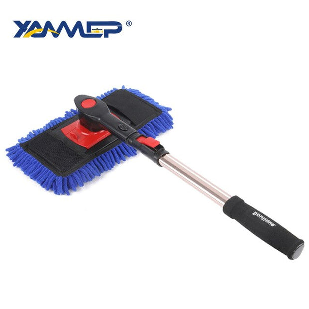 Car Wash Brush Cleaning Mop Chenille Broom Telescoping Long Handle Rotatable Brush Car Cleaning Tools Car Accessories Xammep - FloorCleaningSolution